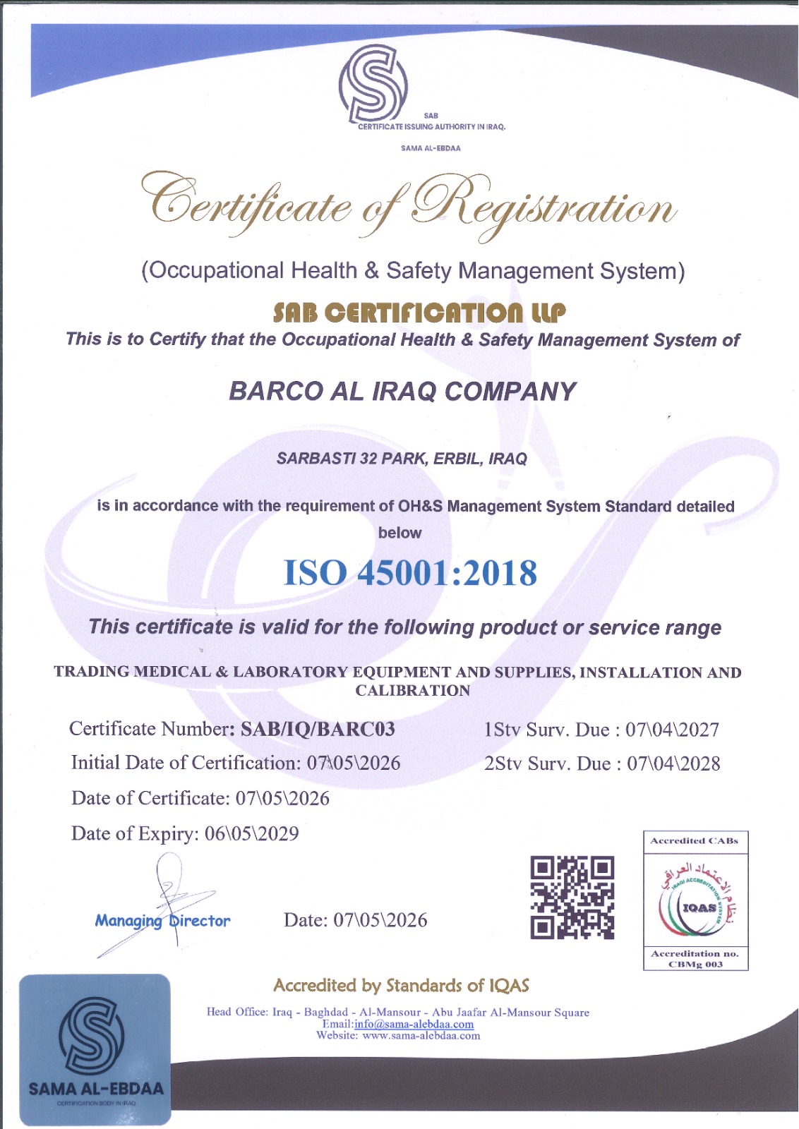 ISO 45001:2018 - Occupational Health & Safety Management System