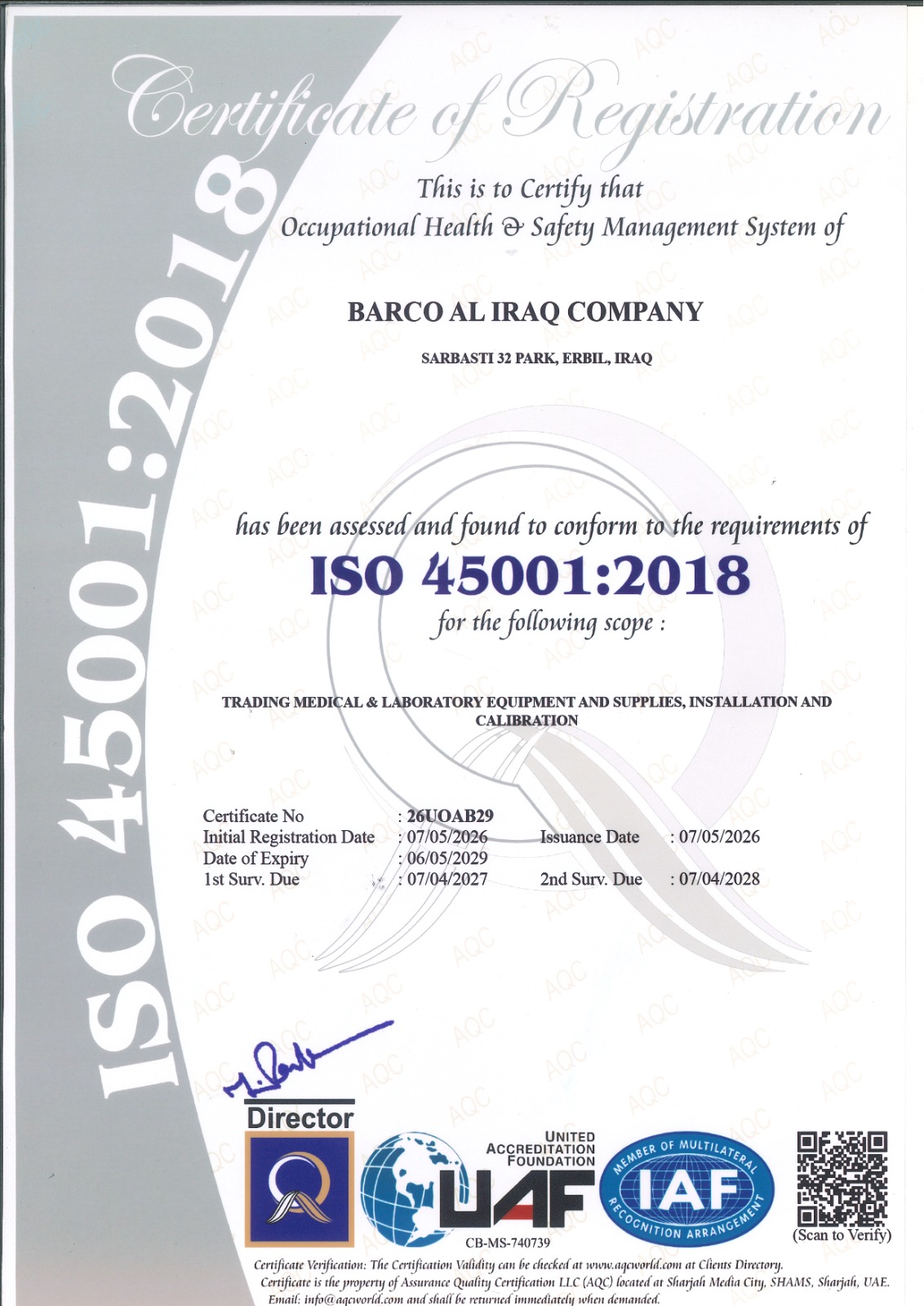 ISO 45001:2018 - Occupational Health & Safety Management System